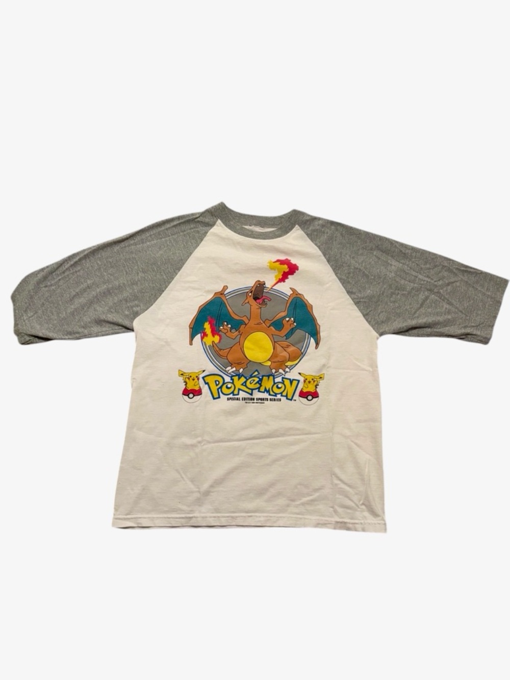 Rare 1999 Nintendo Pokemon Charizard Special Edition Baseball Tee Adult S/M - Picture 2 of 8